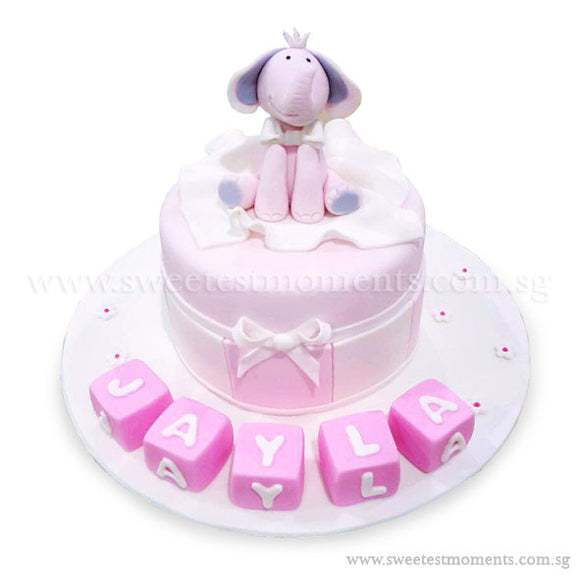 CKR33 Princess Elephant Sweetest Moments Birthday Cake Fondant