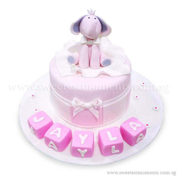 Pink elephant cake- kids birthday cake- first birthday cake - Cake Square  Chennai | Cake Shop in Chennai