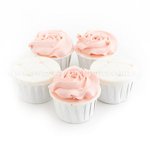 CW08 Pearly Blossom Sweetest Moments Wedding Standard Cupcake Fondant Buttercream