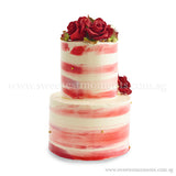CWR08 Sweet Scarlet Sweetest Moments Wedding Cake Buttercream 2-Tiered