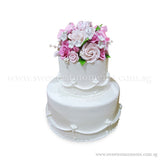 CWR05 Sugared Blooms Sweetest Moments Wedding Cake Fondant 2-Tiered