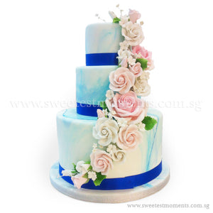 CWR06 Bold Beauty Sweetest Moments Wedding Cake Fondant 3-Tiered