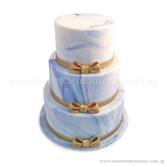 CWR07 Modern Glamour Sweetest Moments Wedding Cake Fondant 3-Tiered
