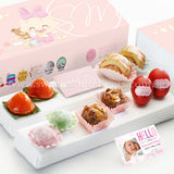 FA01 Classic Tradition Full Month Package Sweetest Moments Mini Ang Ku Kuehs Swiss Rolls Mochi Glutinous Rice Good Luck Red Eggs Baby Girl Box