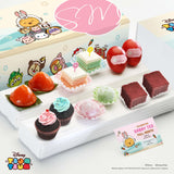 Sweetest Moments FA13 Classic Dainty Full Month Package Tsum Tsum Bunny with Tsum Tsum Girl Card - Ang Ku Kueh, Pastel Cubes, Goodluck Red Eggs, Mini Cupcakes, Mochi, Red Velvet Cubes