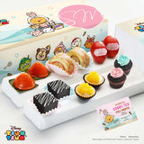 Sweetest Moments FA15 Classic Elite Full Month Package Tsum Tsum Bunny with Tsum Tsum Girl Card - Ang Ku Kuehs, Swiss Rolls, Goodluck Red Eggs, Brownies, Peach Tarts, Mini Cupcakes
