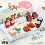 Sweetest Moments FA16 Classic Bliss Full Month Package Tsum Tsum Bunny with Tsum Tsum Boy Card - Goodluck Red Eggs, Red Velvet Cubes, Pastel Cubes, Ang Ku Kuehs, Mini Cupcakes