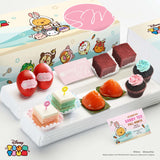 Sweetest Moments FA16 Classic Bliss Full Month Package Tsum Tsum Bunny with Tsum Tsum Girl Card - Goodluck Red Eggs, Red Velvet Cubes, Pastel Cubes, Ang Ku Kuehs, Mini Cupcakes