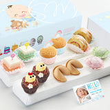 FA19C Classic Happiness Full Month Package Sweetest Moments Mini Muffins Pastel Cubes Mini Chicky Chicks Swiss Rolls Mochi 旺旺 Cookies Baby Boy Box