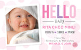 Personalised BabyCards for Girls Sweetest Moments Hello Baby Girl BabyCard