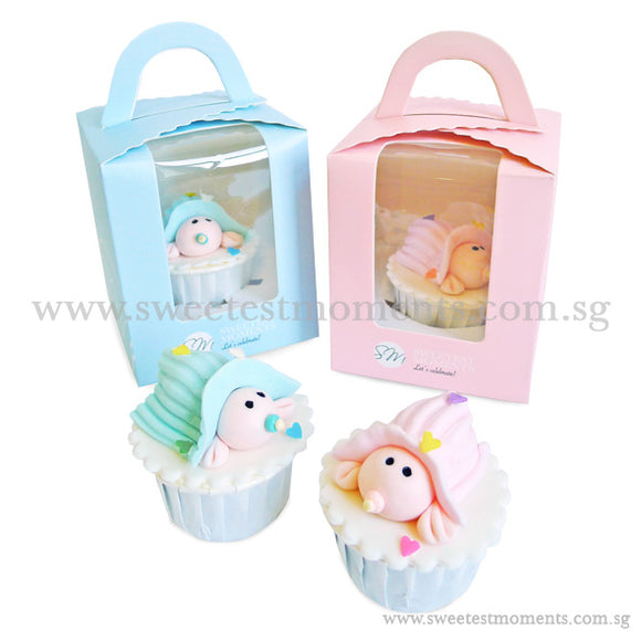 CFI01 Baby Under Blanket Sweetest Moments Full Month Standard Cupcake Individually-Packed Door Gifts