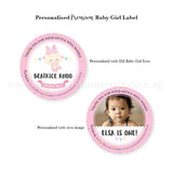 Personalised Premium Baby Girl Cookie Label Pink