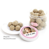 KT Personalised Premium Celebration Cookies Sweetest Moments Full Month Birthday Door Gifts Organic Roasted Sesame Baby Girl Pink