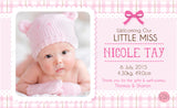 Personalised BabyCards for Girls Sweetest Moments Little Miss BabyCard