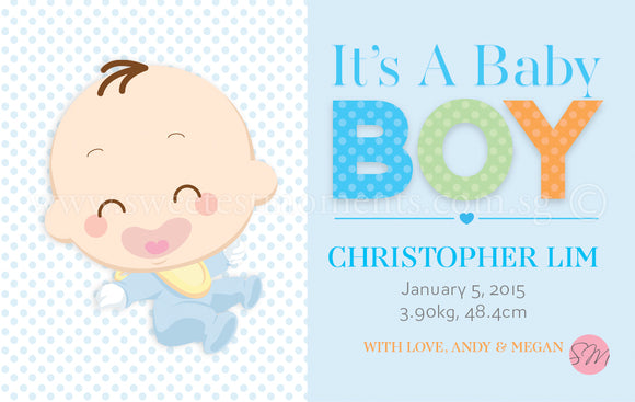 Personalised BabyCards for Boys Sweetest Moments Baby Boy Classic BabyCard