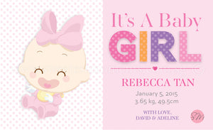Personalised BabyCards for Girls Sweetest Moments Baby Girl Classic BabyCard
