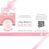 Sweetest Moments Baby Full Month Personalised E-Voucher Pink Girl