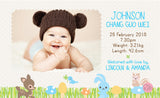 Personalised BabyCards for Boys Sweetest Moments Forest Animals Baby Boy BabyCard