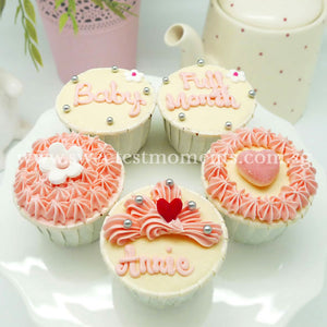 CF01 Small Wonders Sweetest Moments Full Month Standard Cupcake Buttercream Pink