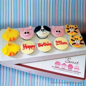 CK05 Animal Theme Sweetest Moments Birthday Standard Cupcake Fondant