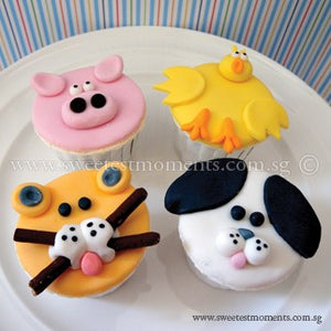 CK05 Animal Theme Sweetest Moments Birthday Standard Cupcake Fondant