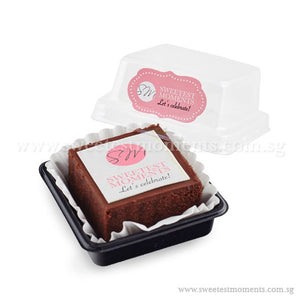 BTI02 Personalise Say It With Brownies (Individually-Packed) Sweetest Moments Thank You Edible Image Door Gifts Corporate