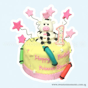 CKR20 Colouring Crayons Sweetest Moments Birthday Cake Buttercream Fondant