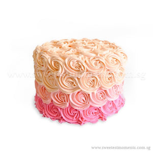 CRR04 Ombre Rosette Cake Sweetest Moments Birthday Cake Buttercream