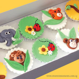 CL02 Jungle Buddies Sweetest Moments Birthday Full Month Standard Cupcake Fondant