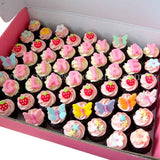 CM05 Mini Girl Sweetest Moments Full Month Mini Cupcake Buttercream Fondant Box of 54